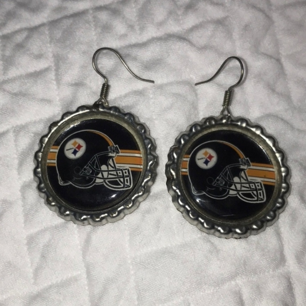 Football Helmet Bottle Cap Earrings